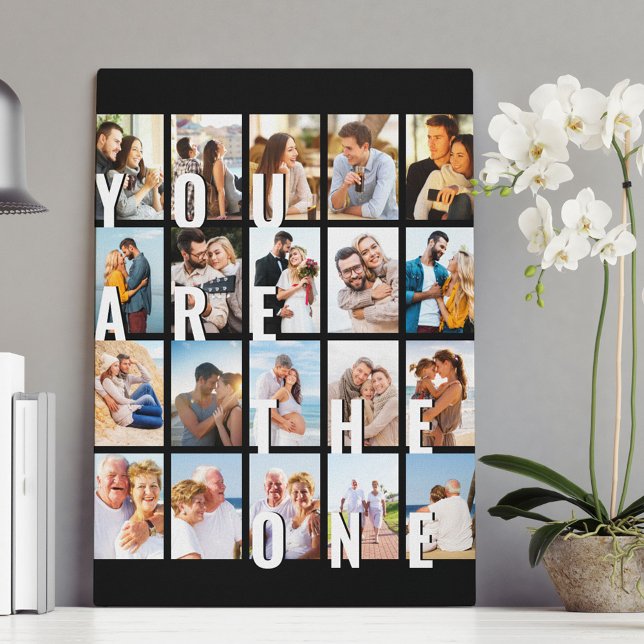Toile Vous êtes le One Romantic 20 Photo Collage noir (Créateur téléchargé)