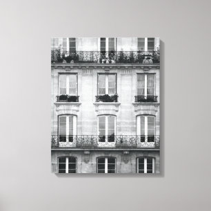 Toile Voyage   Bâtiment Vintage noir et blanc à Paris