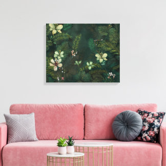 Toile Voyage dans la forêt tropicale hawaïenne : Fleurs