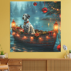 Toile Voyage de fête de Noël dalmate