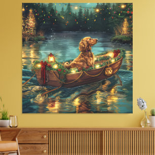 Toile Voyage de Noël festif Afghan Hound
