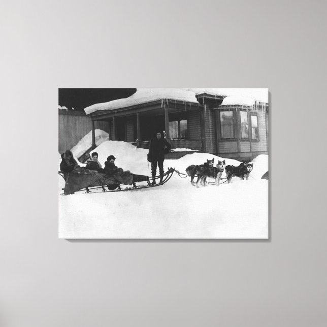 Toile Voyage en famille par Dog Sled en Alaska (Recto)