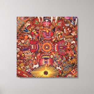 Toile Voyage tribal maya mexicain de Boho d'art d'Oaxaca