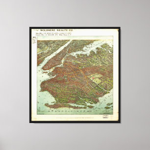 Toile Vue aérienne de Brooklyn, New York (1908)