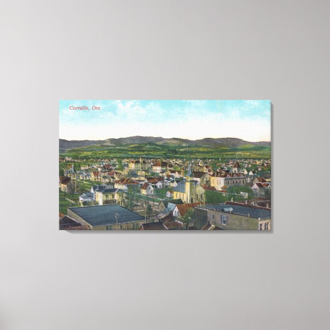 Toile Vue aérienne de CityCorvallis, OU (Recto)