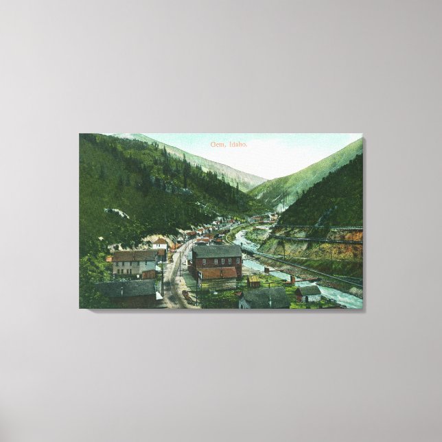 Toile Vue aérienne de CityGem, ID (Recto)