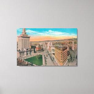 Toile Vue aérienne de CityOakland, CA