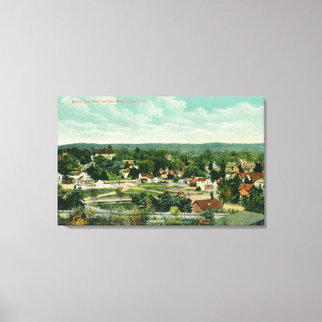 Toile Vue aérienne de CityPaso Robles, CA (Recto)