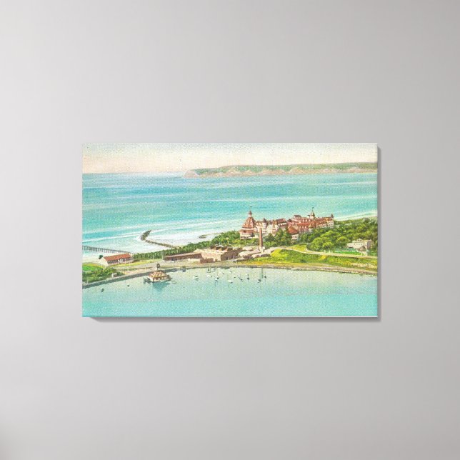 Toile Vue aérienne de Hotel del Coronado (Recto)