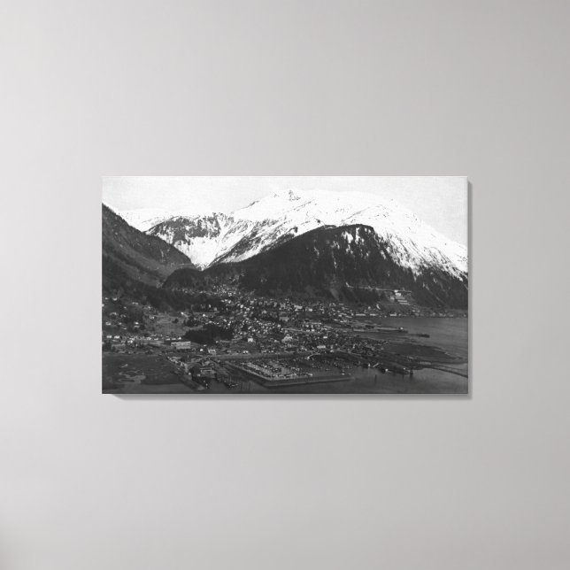 Toile Vue aérienne de Juneau, Alaska Photographie (Recto)