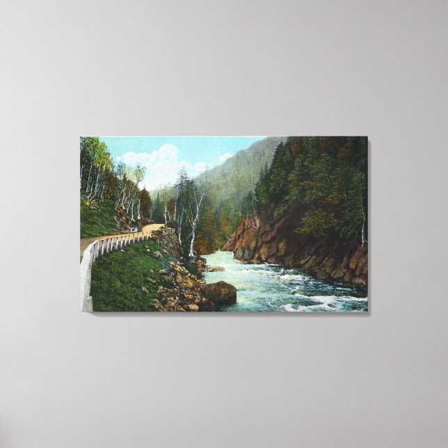Toile Vue aérienne de la rivière Ausable près de Wilming (Recto)