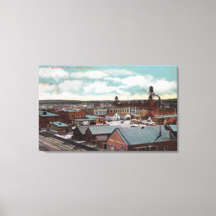 Toile Vue aérienne de la ville, train TracksNampa,