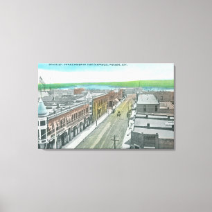 Toile Vue aérienne de rue et de rivière Snake d'état