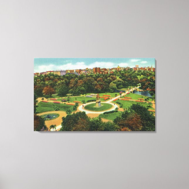 Toile Vue aérienne des jardins publics # 2 (Recto)
