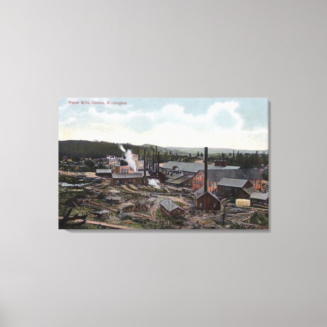 Toile Vue aérienne des moulins à papier (Recto)