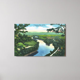 Toile Vue aérienne du Chemung River Valley