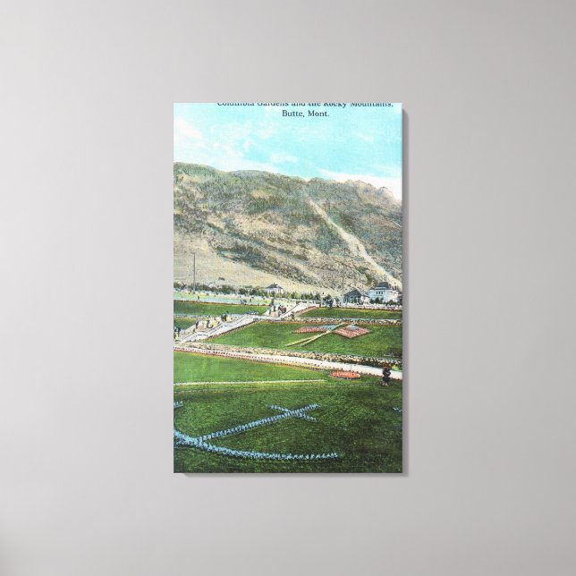 Toile Vue aérienne du Columbia GardensButte, MT (Recto)