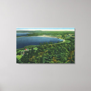 Toile Vue aérienne du lac Massabesic près de City