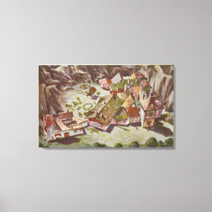 Toile Vue aérienne du village suisse