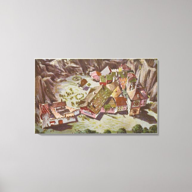 Toile Vue aérienne du village suisse (Recto)