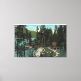 Toile Vue aérienne d'une maison d'été typique sur