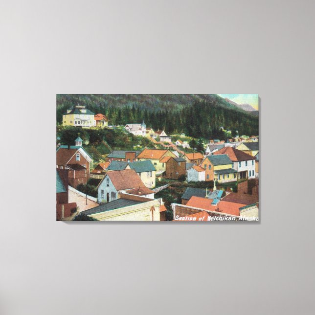 Toile Vue aérienne d'une section de la ville (Recto)