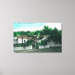 Toile Vue aérienne extérieure du chalet français