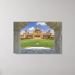 Toile Vue arrière de l'hôtel Umaid Bhawan Palace, Jodjpu