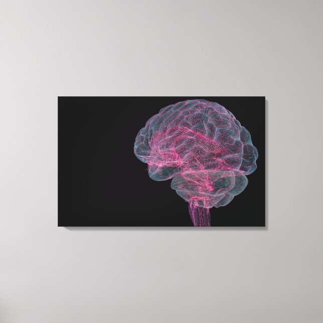 Toile Vue arrière du cerveau humain (Recto)