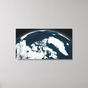 Toile Vue au-dessus du Groenland et de l'océan arctique