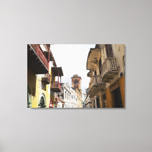 Toile Vue d'angle faible des appartements le long de la