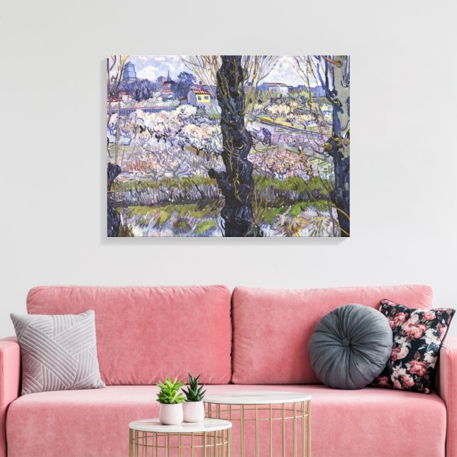 Toile Vue d'Arles, Flower Orchards par van Gogh (Insitu(Salon))
