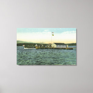 Toile Vue d'atterrissage de camp d'île de Sandy, Boston
