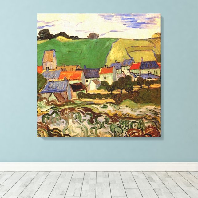 Toile Vue d'Auvers par Vincent van Gogh (Insitu (Plancher de Bois))