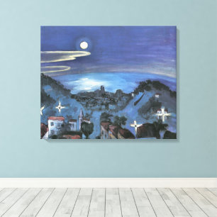 Toile Vue de Barcelone sur la ville la nuit par Walter G