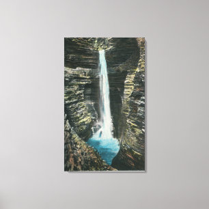 Toile Vue de cascade de caverne