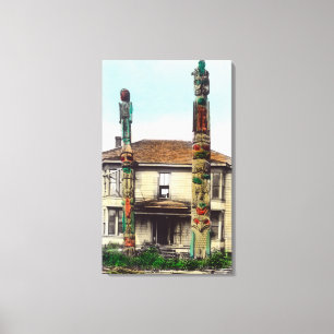 Toile Vue de deux TotempolesWrangell, AK