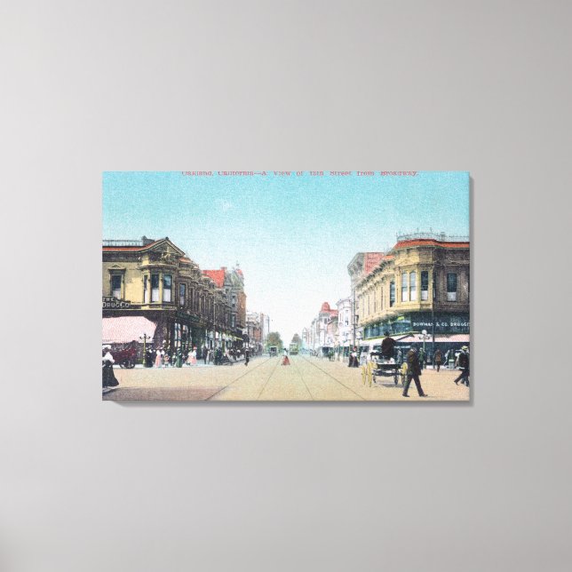 Toile Vue de la 13ème rue de BroadwayOakland, CA (Recto)