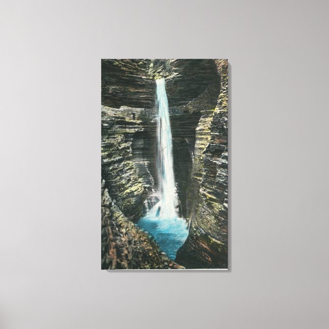 Toile Vue de la cascade de la caverne (Recto)