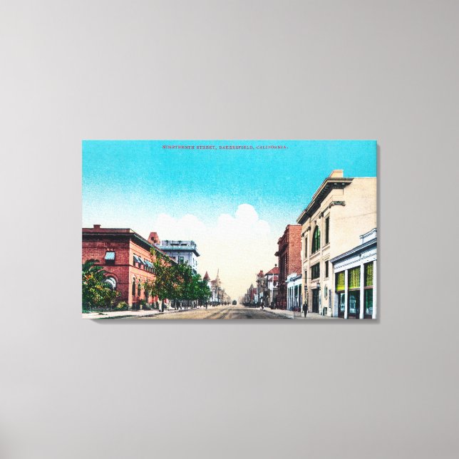 Toile Vue de la dix-neuvième rue Bakersfield, CA (Recto)