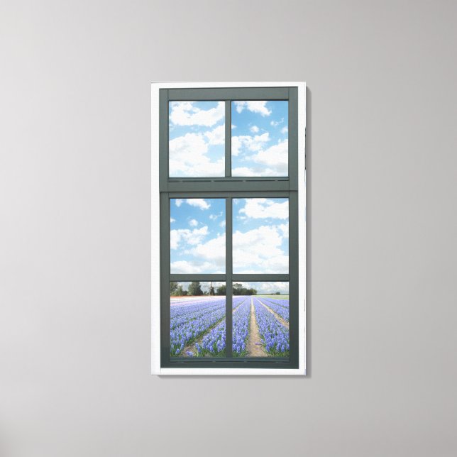 Toile Vue de la fenêtre Faux Floral Hyacinths (Recto)