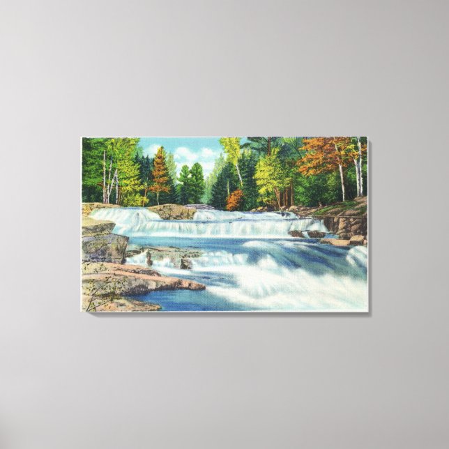 Toile Vue de la rivière Wild Cat et des chutes Jackson (Recto)