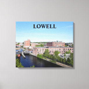 TOILE VUE DE LA VILLE DE LOWELL ENROULÉE
