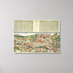 Toile Vue de la ville de Rome, de Nuremberg Chron
