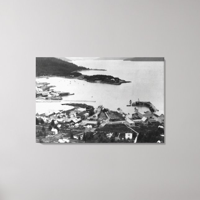 Toile Vue de la ville de Wrangell, Alaska Photo (Recto)