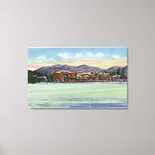 Toile Vue de lac mirror du club de Lake Placid dedans