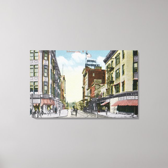 Toile Vue de l'hôtel Mohawk de South Centre Street (Recto)