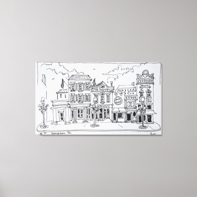 Toile Vue de M Street à Georgetown, Washington DC. (Recto)