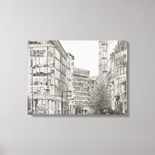Toile Vue de Manchester Deansgate de cafe.2010
