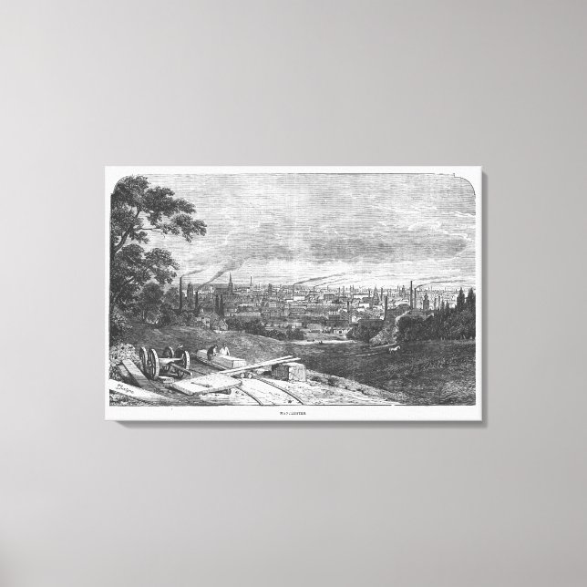 Toile Vue de Manchester, gravée par T.Gustyne (Recto)